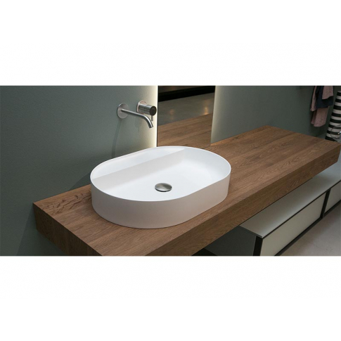 Antonio Lupi Simplo SIMPLOVALE oval countertop washbasin in Flumood | Edilceramdesign
