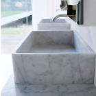 Agape Carrara ACER0730P countertop washbasin in white Carrara marble | Edilceram Design