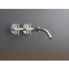 Cea Design Cross CRX 11 two-handle wall-mounted mixer with spout | Edilceram Design