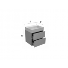 Falper. Quattro.zero #3A cabinet 2 drawers and sink D7H | Edilceramdesign