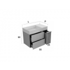 Falper. Quattro.zero #L1 cabinet 2 drawers, laundry drawer and wash basin D8H | Edilceramdesign