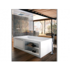 Gessi Rettangolo K 46189+53128 floor standing bathtub mixer with hand shower | Edilceramdesign