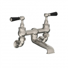 Lefroy Brooks Double wall-mounted mixer with black levers for bath BL 1151 | Edilceramdesign