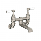 Lefroy Brooks Wall-mounted double mixer with white levers for bathtub WL 1151 | Edilceramdesign
