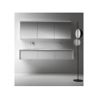 Falper Shape Evo ZAQ cabinet 3 drawers and double sink top 183 cm | Edilceramdesign