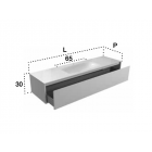 Falper ViaVeneto #DEC cabinet 1 drawer and integrated glossy glass washbasin top 160 cm | Edilceramdesign