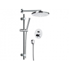 Daniel Tokyo Chrome TK614ZO wall-mounted shower set with overhead shower and hand shower | Edilceramdesign