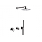 Daniel Tokyo Chrome TK625Z wall-mounted shower set with overhead shower and hand shower | Edilceramdesign