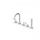 Zucchetti Simply Beautiful ZSB5474 5-hole above-mounted bathtub mixer with hand shower | Edilceramdesign