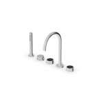 Zucchetti Savoir ZSV483 5-hole overhead bathtub mixer with hand shower | Edilceramdesign