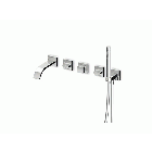Zucchetti Aguablu ZA5745 wall-mounted bathtub mixer with hand shower and diverter | Edilceramdesign