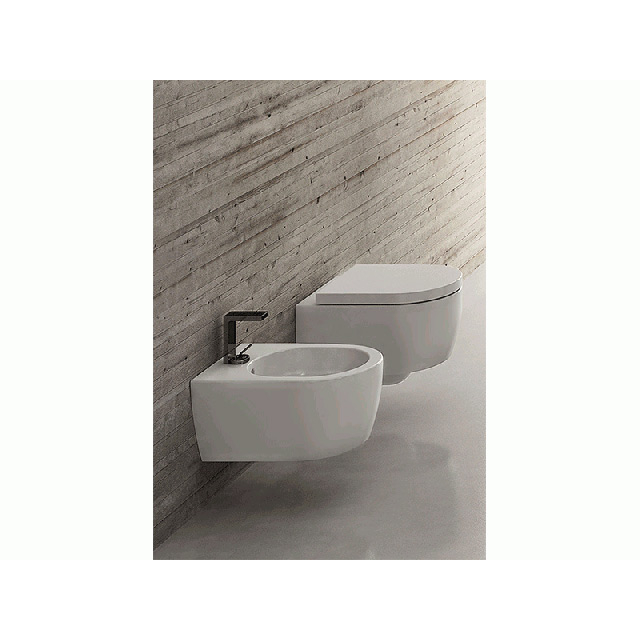 Ceramica Cielo Smile Mini SMVSR+SMBSR wall-hung toilet and bidet | Edilceramdesign