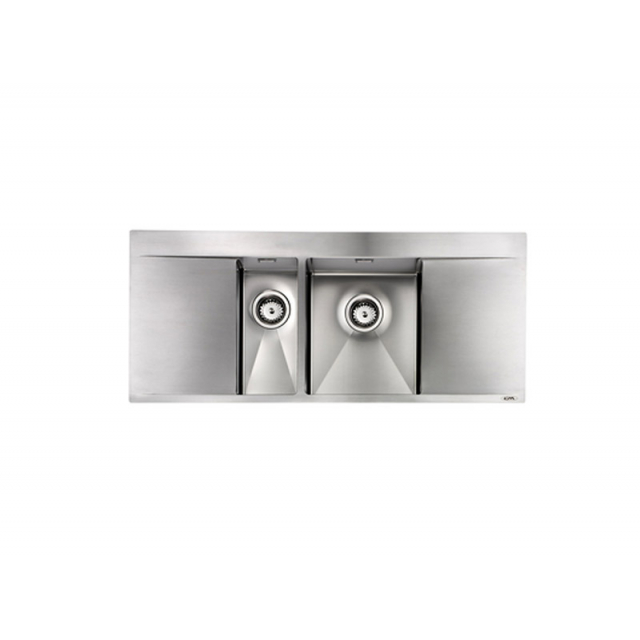 CM Prestige kitchen sink 116x50cm steel sink with two bowls 012707 | Edilceramdesign