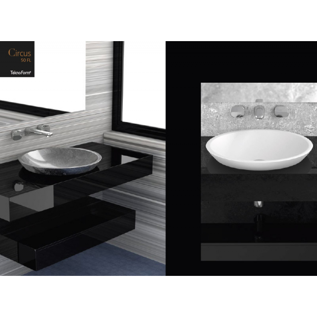 Glass Design Da Vinci In Out semi-recessed washbasins Circus50 FL CIRCUS50FLPO01 | Edilceramdesign
