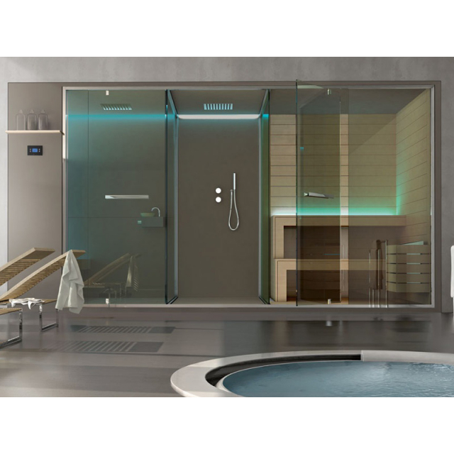 Shower enclosure Hafro Ethos wellness system with sauna shower space and integrated shower SSAET5E1SH | Edilceramdesign