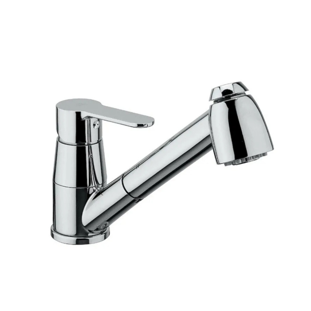 Sink mixer with pull-out hand shower Paffoni Blu BLU183CR | Edilceram Design