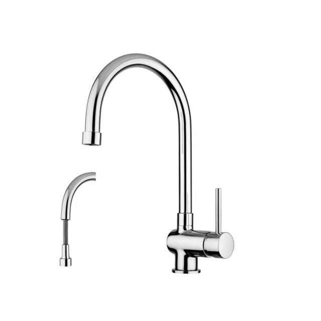 Sink mixer with pull-out hand shower Paffoni Stick SK185CR | Edilceram Design