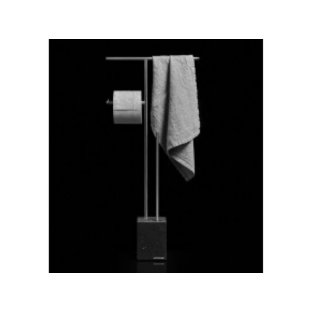 Antonio Lupi BIVIOCOMBI2 towel rail, toilet roll holder and toilet brush holder with base | Edilceramdesign