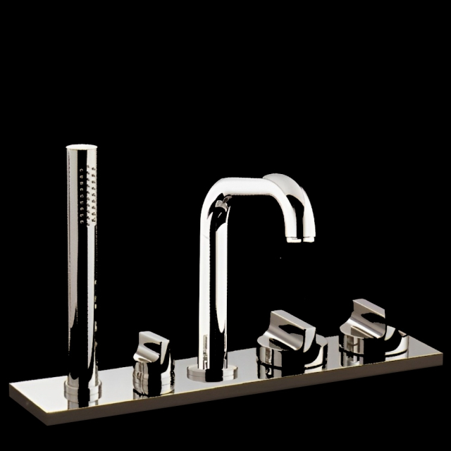 Boffi Liquid RGSL08 Overhead bathtub mixer with hand shower and spout | Edilceram Design