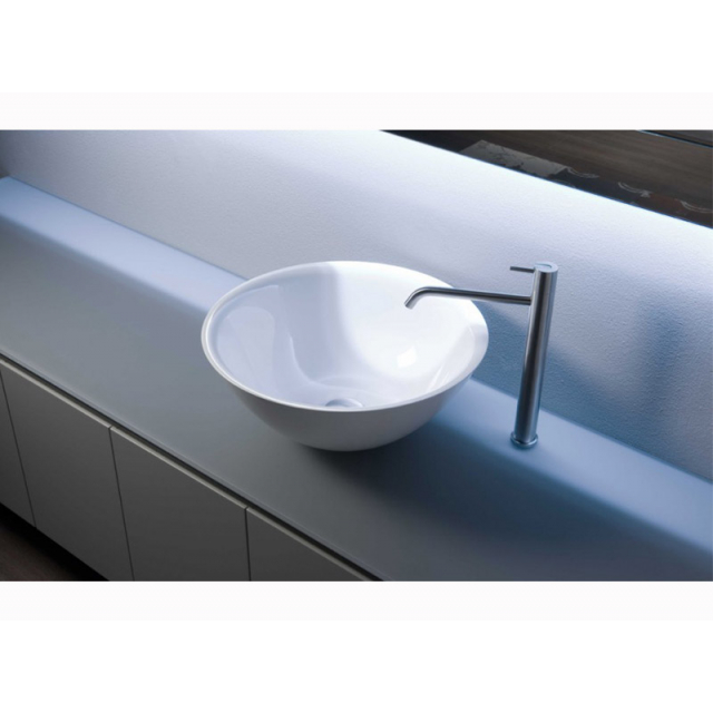 Antonio Lupi SERVOTONDO round countertop washbasin in Ceramilux | Edilceramdesign